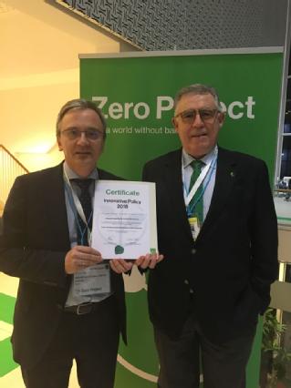 Juan Carlos García López, delegado para Asturias del Foro Justicia y Discapacidad del CGPJ e Ignacio Vidau Argüelles, presidente del TSJA